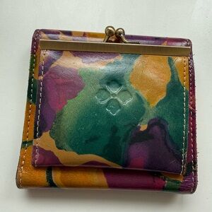 Patricia Nash Floral Bloom BiFold Snap Wallet Coin Purse Back Great Condition